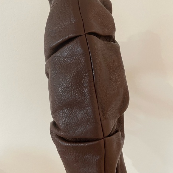 BaBee D Leather Whimsical Mushroom Embroidered Hand Bag Hobo with Wood Handles - Picture 7 of 8